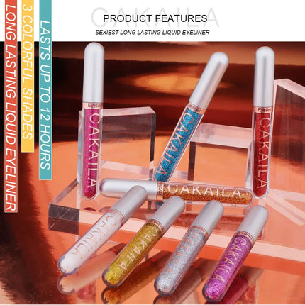Liquid Eyeliner 8pc/set | Matte Glitter | Waterproof Sweat-Proof Ultra-Fine Quick-Dry | Smooth Precise Smudge-Proof Shimmer Y2K
