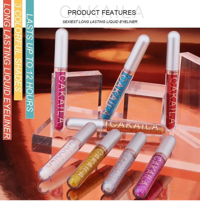 Liquid Eyeliner 8pc/set | Matte Glitter | Waterproof Sweat-Proof Ultra-Fine Quick-Dry | Smooth Precise Smudge-Proof Shimmer Y2K