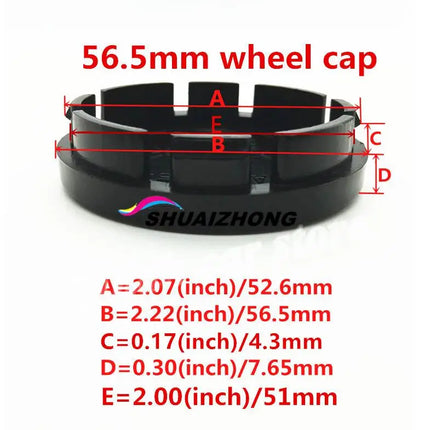 4pcs 3D new black for 56mm 60mm 65mm 68mm Car emblem Wheel hub Center Cap Badge covers sticker Decal styling Accessories