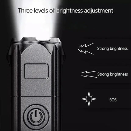 Powerful LED Flashlight USB Rechargeable Torch Waterproof Zoomable Lamp Outdoor Fishing Camping High Lumen Tactical Flashlight