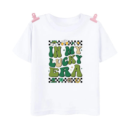 Rainbow Lucky Print Kids Shirts St. Patrick's Day Party Boys Girls Outfit T-shirt Holiday Child Short Sleeve Tops Toddler T Shirt