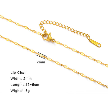 Skyrim Stainless Steel Gold Color Chain Necklace Women Minimalist Cuban Paperclip Twisted Snake Chain Fashion Jewelry Wholesale