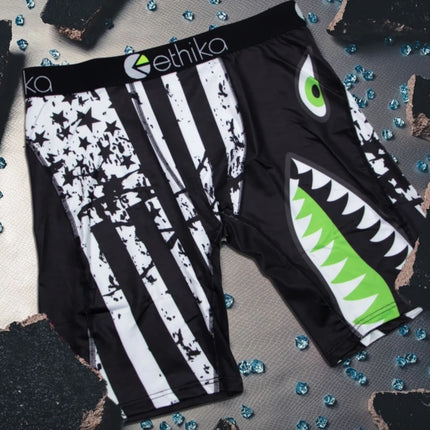 ETHIKA 1Pcs Men Underwear Boxers Breathable Mesh Crotch Man Underpants Plus Size Mens Panties L-3XL Printed Men's Boxers Briefs
