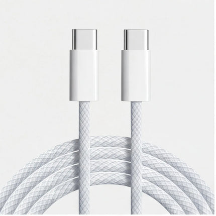 USB-C to USB-C Cable 2-Pack – Durable Braided Design, Smooth Connectors, Stable Data Sync and Standard Charging