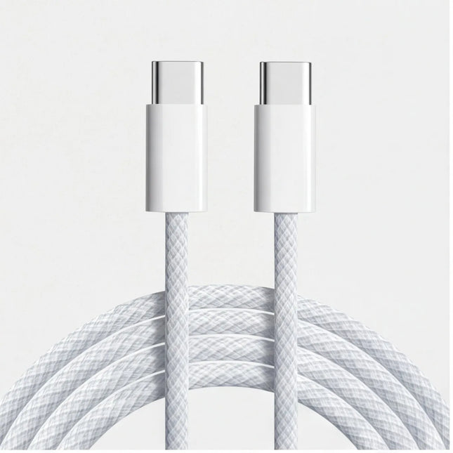 USB-C to USB-C Cable 2-Pack – Durable Braided Design, Smooth Connectors, Stable Data Sync and Standard Charging