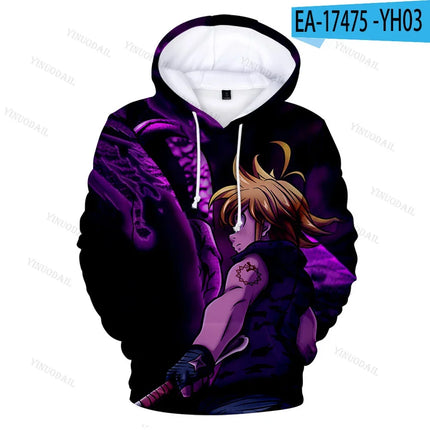 Meliodas The Seven Deadly Sins Hoodie Sweatshirt Anime Figures Kids Cosplay Costumes Sudaderas Para Hombres Boys Christmas Gifts