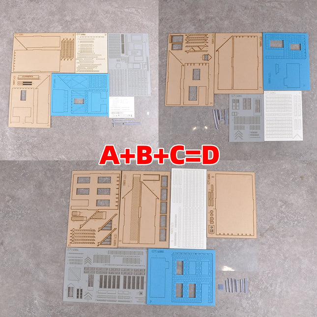 Assembly Architectural Miniature Europe Building House Shop Home Multi-storey Residential Cafe Diorama Scale Model Kit 1/35