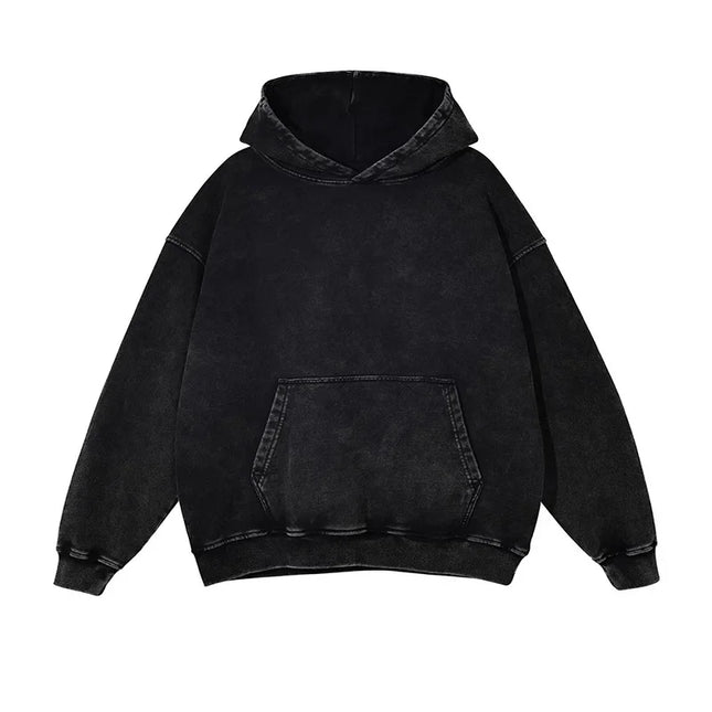Customized Heavyweight Loose Women's Washed Wax Dye Hooded Pure Cotton Sweatshirt Cross-Border Special Sale Fashionable Streetwe