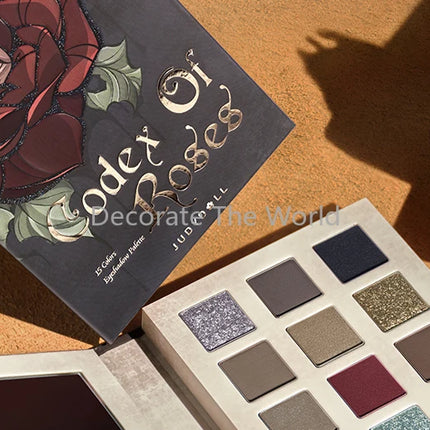 Judydoll Halloween Limited Edition Rose Codex" 15-color Eyeshadow Book Matte Earth Color Shimmer Eye Makeup Eye Glitter