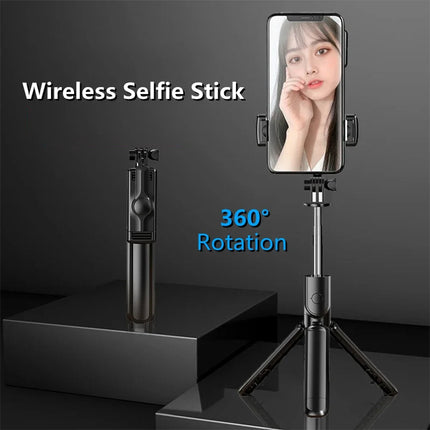 3In1 Bluetooth Selfie Tripod with Fill Light Shutter Remote Portable Foldable Monopod for iPhone Smart Phone