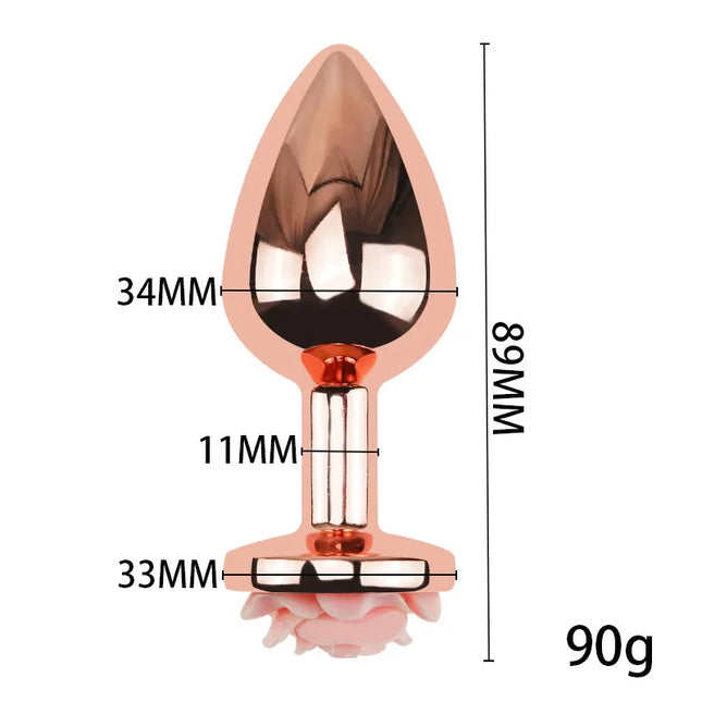 3-Size Anal Plug Buttplug Rose Shape Anal Sex Toys for Men Women Beginners Advanced Users Sex Toy for Vagina Training Butt Plug