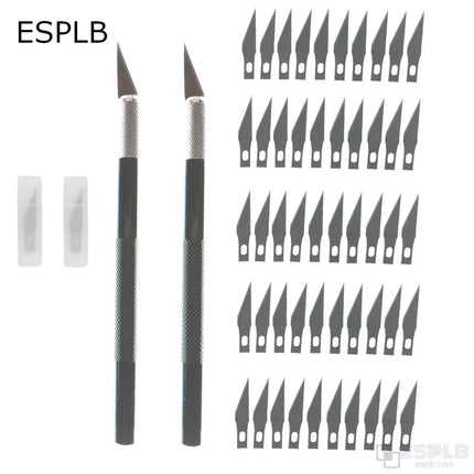 Engraving Non-Slip Metal Scalpel Knife Kit + 50/20/10/5pcs #11 Blades Cutter Craft Knives for Mobile Phone PCB Repair Hand Tools