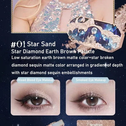 Flower Knows Moonlight Mermaid Eyeshadow Palette 8-Color Matte Shimmer Glitter Eye Makeup Cosmetics Women Beauty Eye Shadow