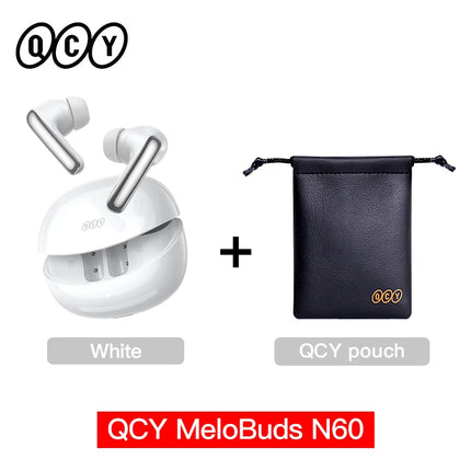 QCY MeloBuds N60 HT19 Wireless Bluetooth 6.0 Earphones 56dB Hybrid ANC LDAC Hi-Res Audio with Coaxial Dual Driver Earbuds 45Hrs