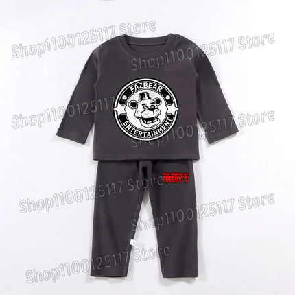 FNAF Pajamas Pants Set Children Thermal Underwear Suit Anime Five Nights at Freddy's Cool Clothing Suits Boys Girls Loungewear Gift