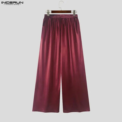 INCERN Men's Pants Elastic Waist Joggers Embroidery Casual Trousers For Man Streetwear Oversize Fashion Male Wide Leg Pants 2026