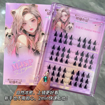 Mengjieshangpin Manga Lashes False Eyelashes Little Devil Comics Female Natural Slender Soft Thick Simulated Curly Eye Lashes