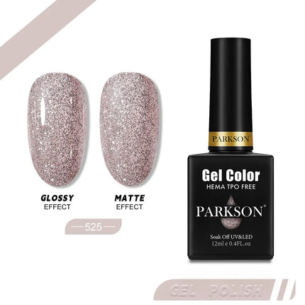 Parkson 12ml Nail Gel Polish TPO HEMA Free Glitter Semi Permanent Soak Off UV LED Long Wear Ultra Diamond Top Coat Varnish