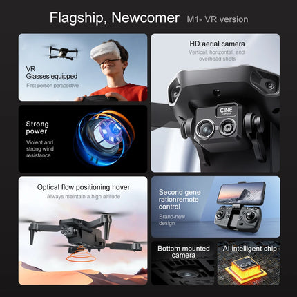 Lenovo M1/M1VR Foldable GPS Drone 4K HD Dual Camera Flow Positioning VR Glasses Portable Outdoor RC Aerial Quadcopter