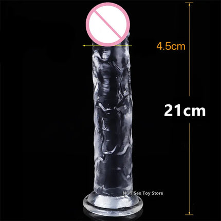 New 1PC 25cm Sex Toys For Women Men Jelly Realistic Dildos With Super Strong Suction Cup Artificial Penis G-spot Simulation 2#