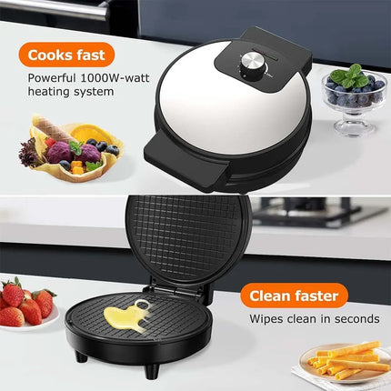 220V Household DIY Ice Cream Cone Machine, Breakfast Crisp Reel Machine 1000W Electric Cake Pan Pancake Machine