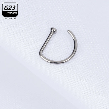 1Pcs 10Pcs G23 ASTM F136 Titanium D Shape Nose Piercing Ear Septum Earrings Studs Helix Stud Hoop Body Jewelry Wholesale