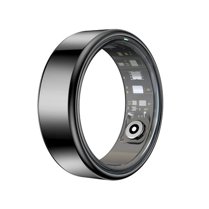 R99 Stainless Steel Stylish Smart Ring Men Women IP68 Waterproof Heart Rate Blood Oxygen Monitor Finger Ring Health Tracker Bkii
