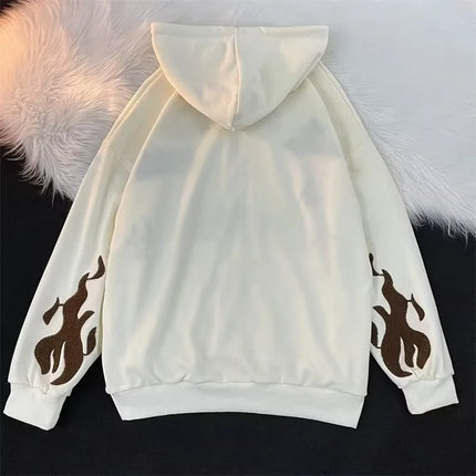 American Style Hoodie Sweatshirt Unisex Casual Cross Design Spring Autumn Streetwear Hip Hop Open Cardigan Street Fashion Out...