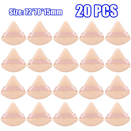 1-60pcs Triangle Velvet Powder Puff Soft Washable Sponge Black Pink Cosmetic Puffs Loose Powder Facial Beauty Makeup Accessories