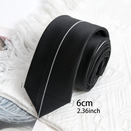Black Luxury Stripe Tie Handmade High Quality Necktie Skinny 6cm Ties for Men Women  Cravat Business Party Corbatas Accessories