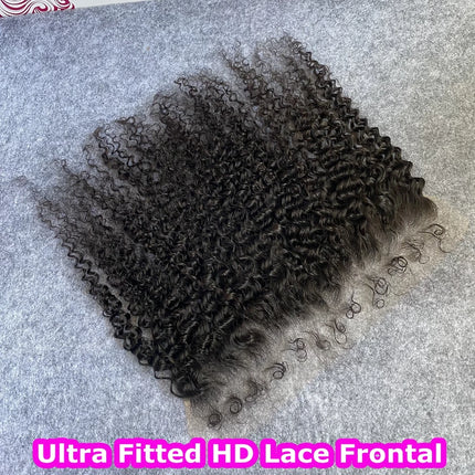 4C Kinky Endges 13x6 Invisible HD Lace Frontal 9x6 6x6 Curly Hair 100% Real HD Lace Closure Only HD Lace Melt Skins Pre Plucked