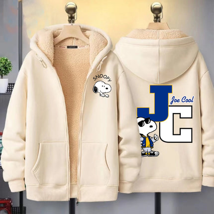 Snoopy New Zip Hoodie for Adult Kawaii Cartoon Sweatshirt Man Woman Clothing Fleece Coat Fashion White Winter Warm Clothes Gift