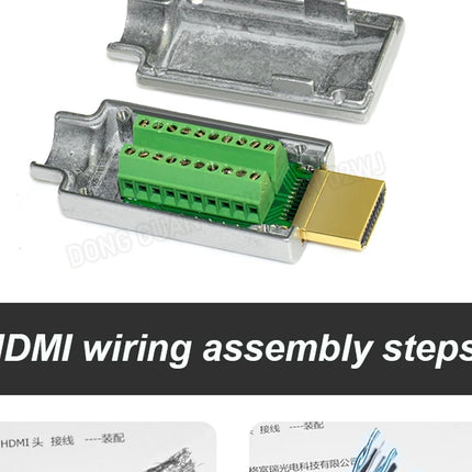 Solder-Free HDMI Male Connector Plug with Shell Kit - Easy DIY Upgrade for Repairing HDMI Cable Ends & Wires