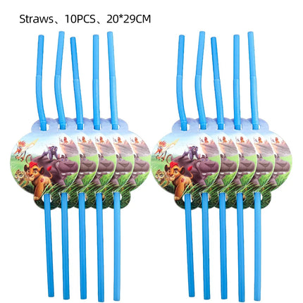 Lion King Birthday Party Decoration Simba Tableware Plate Cup Balloon Set Banner Backdrop Gift Bags Sticker Kids Party Supplies