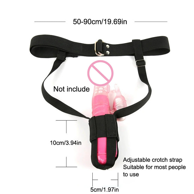 【A]1Pc Adjustable Waist Harness Holder for Dildo Wand Massager - Sex Toy for Women Wearable Constrained Forced Strap No Vibrator