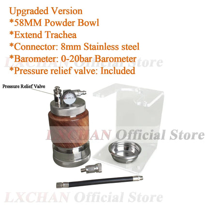 Hui PEC 58MM Pneumatic Espresso Coffee Machine Stainless Steel Portable Espresso Maker with Stand for Home and Camping