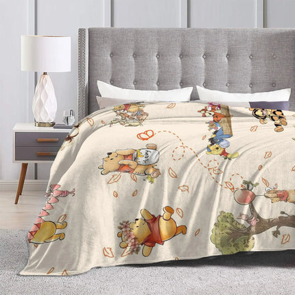 Winnie The Poohs Blanket  Super Warm Graphic Plush Bedding Throws For Child Living Room Flannel Bedspread Bed Cover