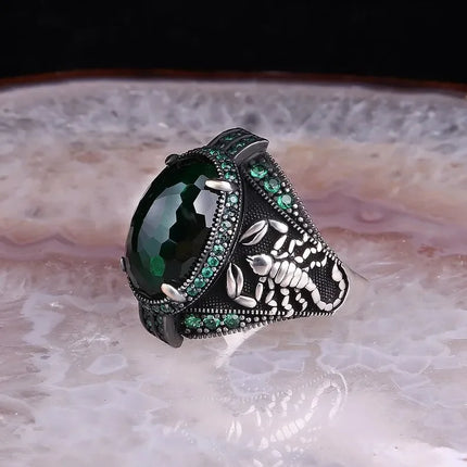 2024 New Creative Cat's Eye Alloy Casting Rings for Men Tiktok Europe and America Gothic Rock All-around Eyeball Simple Jewelry