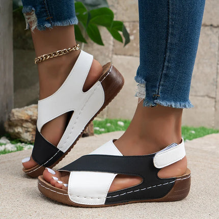 Heels Women's Sandals Wedge Heel Summer Shoes For Woman Low Platform Sandalias Mujer Heeled Summer Sandals Elegant Women Wedges