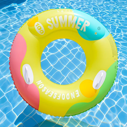 1PC Vibrant Color Thickened Inflatable Swim Ring, Adult Underarm Swimming Ring for Summer