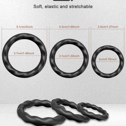 Silicone Cock Penis Rings Penis Ring Sex Toys for Men Enlargers Erection Enhancing Ultra Soft Long Lasting Stronger Cockring 18+