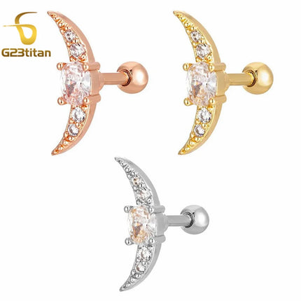 1pc Ear Cartilage Helix Earring 16G G23 Titanium Custom Barbell Screw Back Stud Earring Hypoallergenic Piercing Body Jewelry