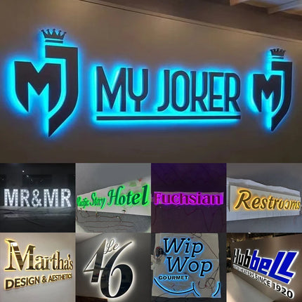 Custom LED illuminated Metal Letters 3D Business Sign Logo Sign for Auto Garage Beauty Salon Spa Medical Clinic Store Sign