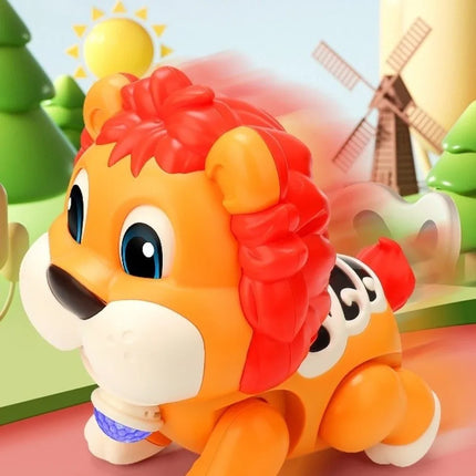 Singing Dancing Flashing Dancing Animal Educational Lion Hippopotamus Educational Musical Crawl Learning With LED