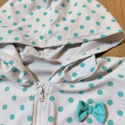 Spring/Summer hot girl sweet hem hooded sweatshirt Japanese Y2K retro hot girl Harajuku polka dot bow long sleeved sweatshirt