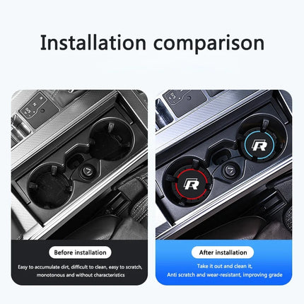 New 2pcs Rline R line Logo Car Coaster Mats Water Cup Non-slip Pads For VW Golf 7 MK7 Golf 6 MK6 Tiguan Polo CC Jetta