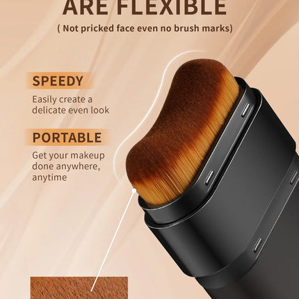 TVLV Long Lasting Matte Foundation Stick-Full Coverage Waterproof Brighten Makeup Base for Compact Concealer Stick with Brush