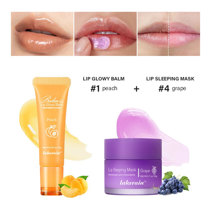 Lip Balm & Lip Mask Set Moisturizing Night Lips Care Multiple Colors Makeup Maintenance Lip Anti-Cracking Lip Oil Care Cosmetic