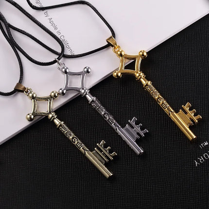 Hot Sale Attack On Titan Necklace Eren Key Shingeki No Kyojin Pendant Fashion Vintage Retro Anime Jewelry For Men Cosplay