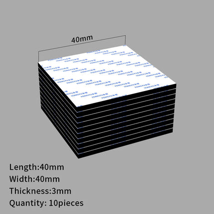 10X Double Sided Adhesive Pads,Heavy Duty Mounting Tape 3mm Thickness Pre-Cut Foam Tape,Super-Sticky Black Strong Pads Rectangle